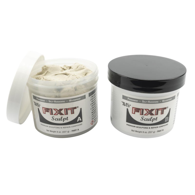 Aves Fixit Sculpt - 2 Part Air Hardening Epoxy Modeling & Repair Compound (A & B) - 1 lb, Durable Self Dry Clay for Sculpting, Repairs, Waterproof, Adhesive & Easy to Use - Canvas (Sand Like Color) - Image 1